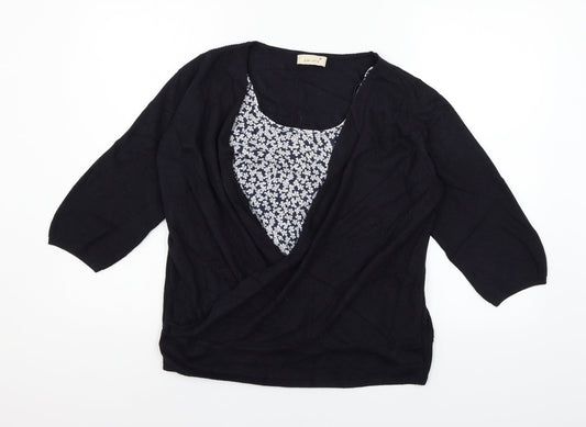 Per Una Womens Blue  Knit Basic Blouse Size 14