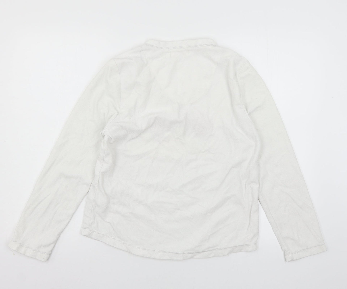 Secret Possesions Womens White Geometric Fleece Top Pyjama Top Size 8  - Cupcakes