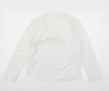 Secret Possesions Womens White Geometric Fleece Top Pyjama Top Size 8  - Cupcakes