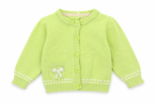 Marks and Spencer Girls Green  Knit Cardigan Jumper Size 3-6 Months