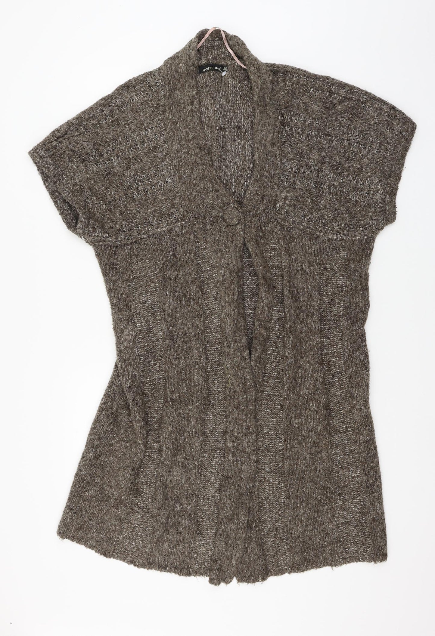 Apostrophe Womens Brown  Knit Cardigan Jumper One Size