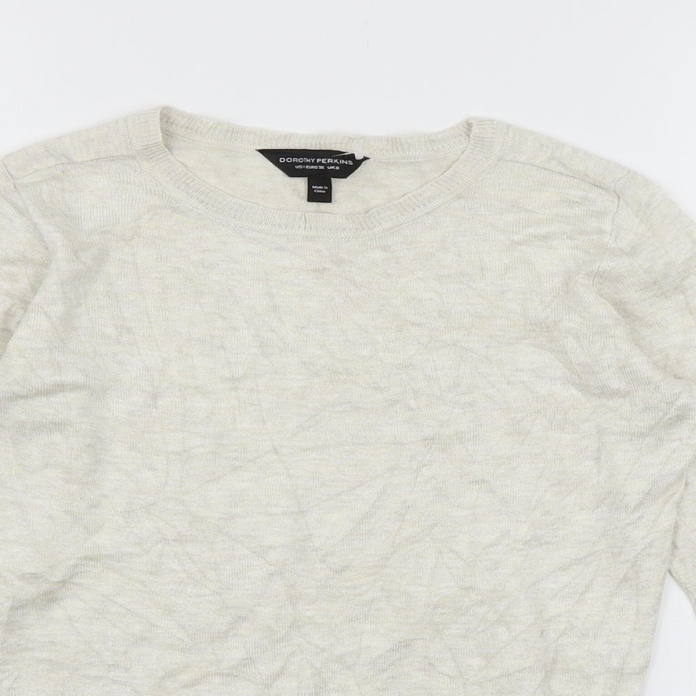 Dorothy Perkins Womens Ivory  Knit Pullover Jumper Size 8