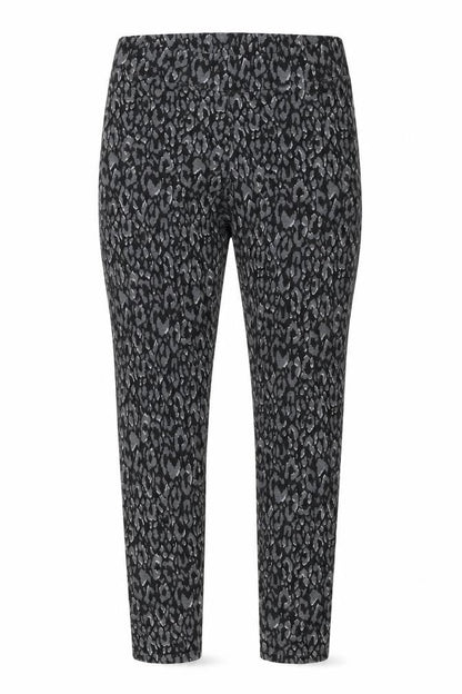 Marks & Spencer Womens Grey Animal Print Jersey Capri Trousers Size 10 L26 in