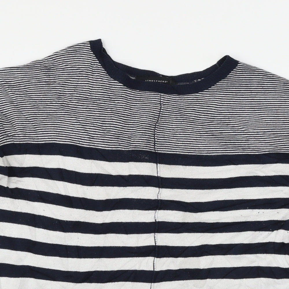 Atmosphere Womens Blue Striped Knit Pullover Jumper Size 10