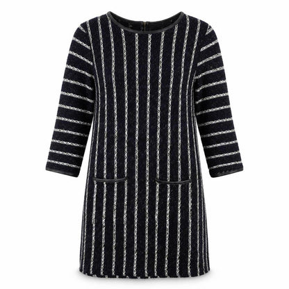 Full Circle Womens Blue Striped Knit Shift  Size L