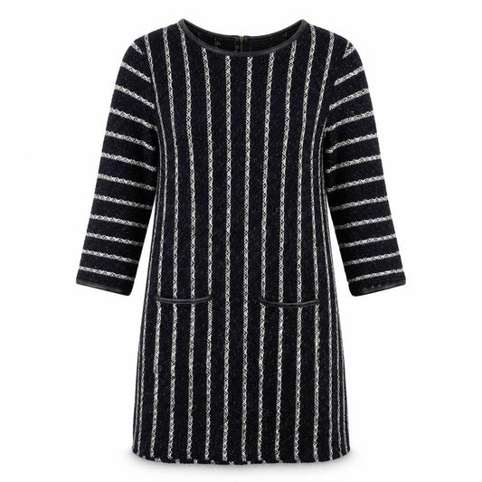 Full Circle Womens Blue Striped Knit Shift  Size L
