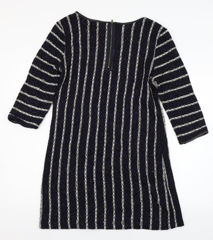 Full Circle Womens Blue Striped Knit Shift  Size L