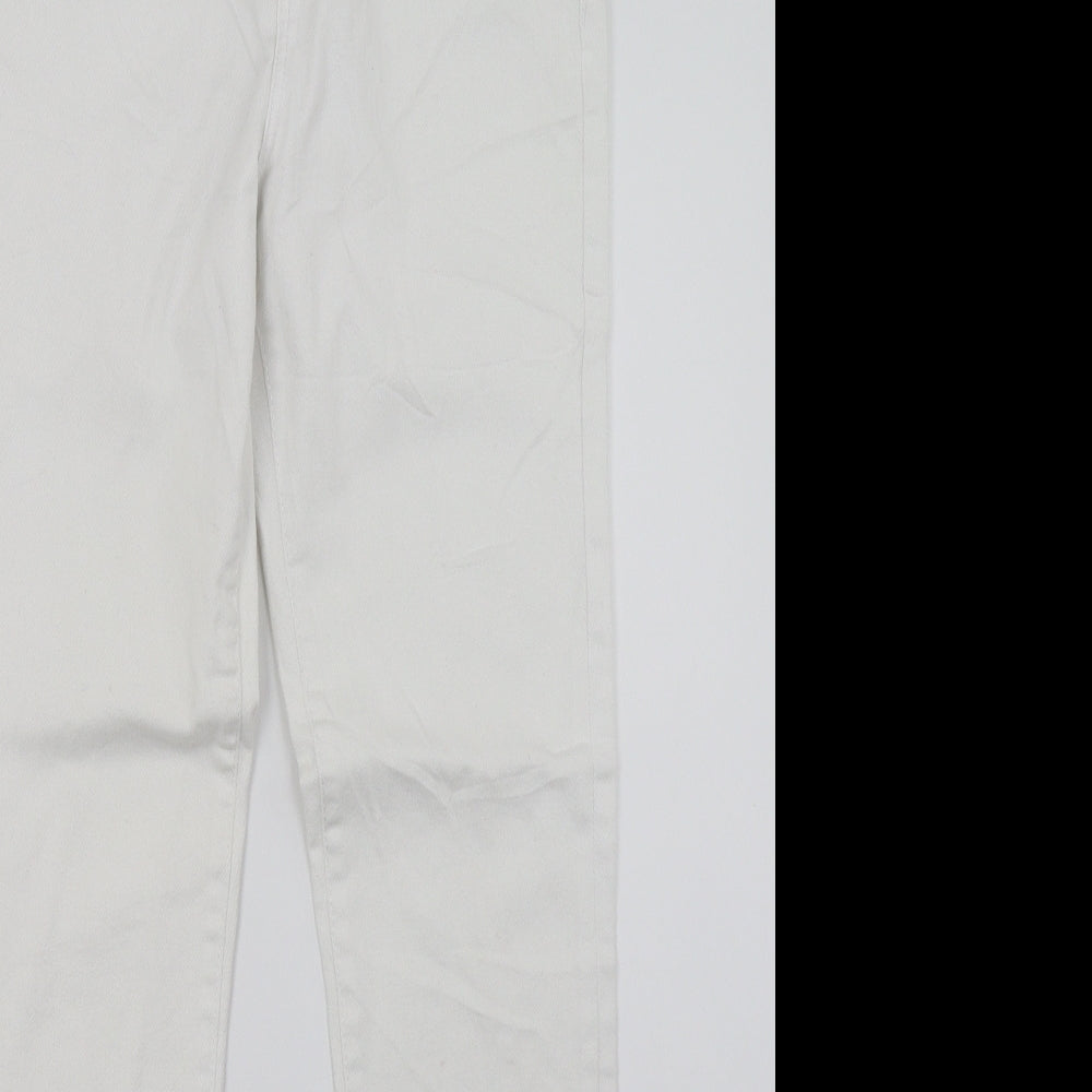 Womens UK Size 10 Preworn Regular Fit Skinny White Jeans