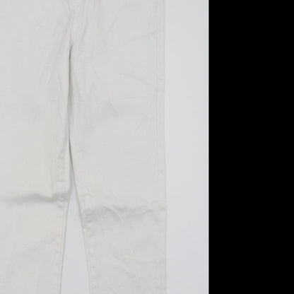 Womens UK Size 10 Preworn Regular Fit Skinny White Jeans