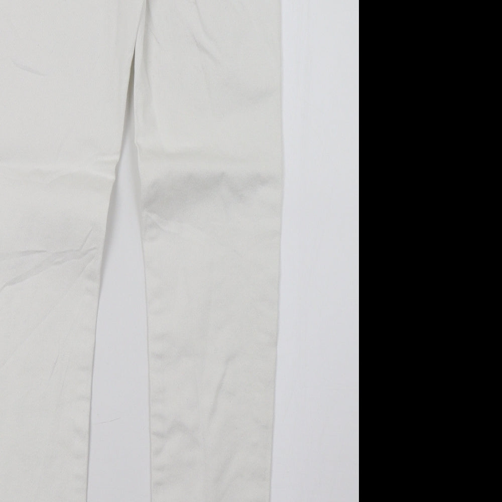 Womens UK Size 10 Preworn Regular Fit Skinny White Jeans