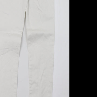 Womens UK Size 10 Preworn Regular Fit Skinny White Jeans
