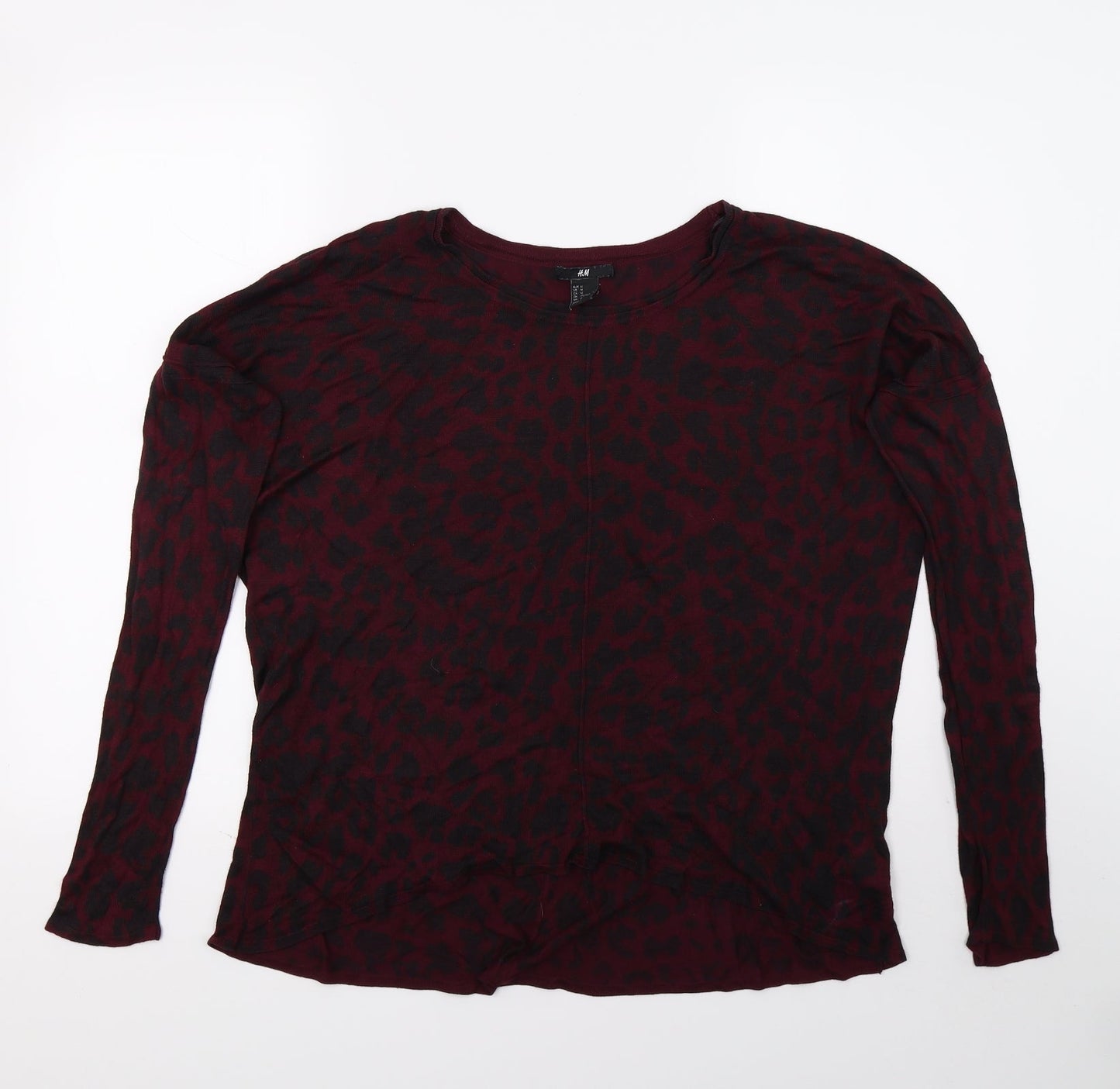 H&M Womens Purple Animal Print  Pullover Jumper Size M