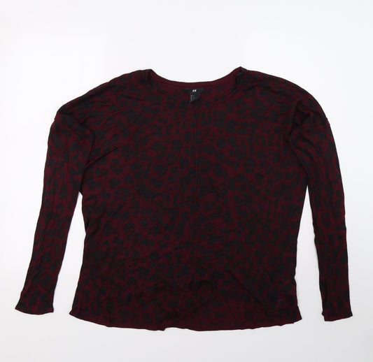H&M Womens Purple Animal Print  Pullover Jumper Size M