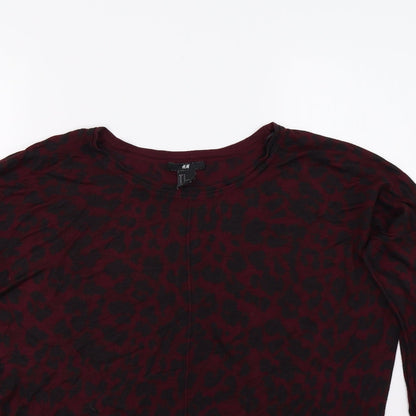 H&M Womens Purple Animal Print  Pullover Jumper Size M