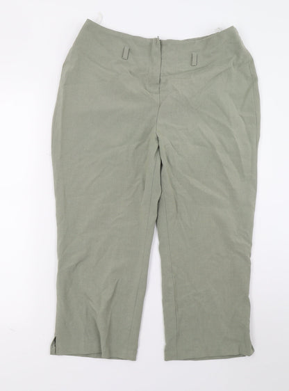 Bonmarché Womens Green   Cropped Trousers Size 14 L21 in