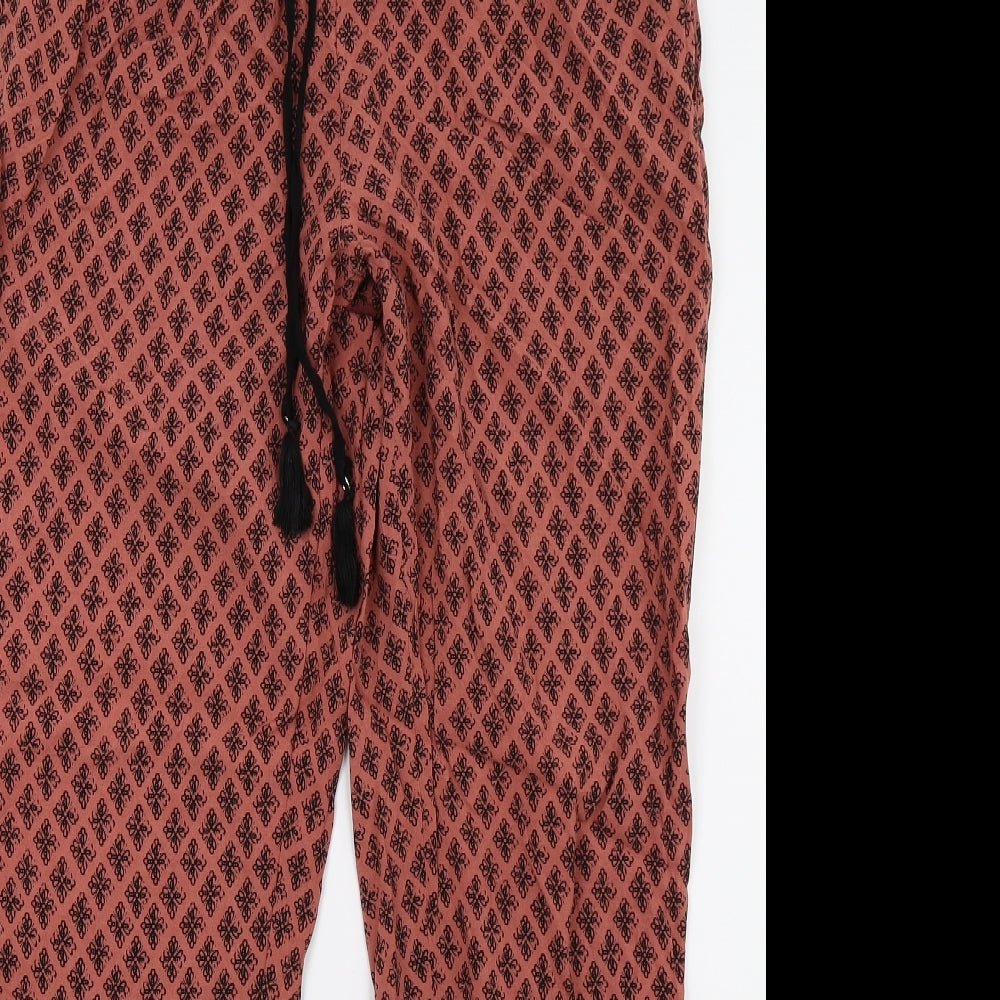 Newlook Womens Orange Floral  Trousers  Size M L26 in