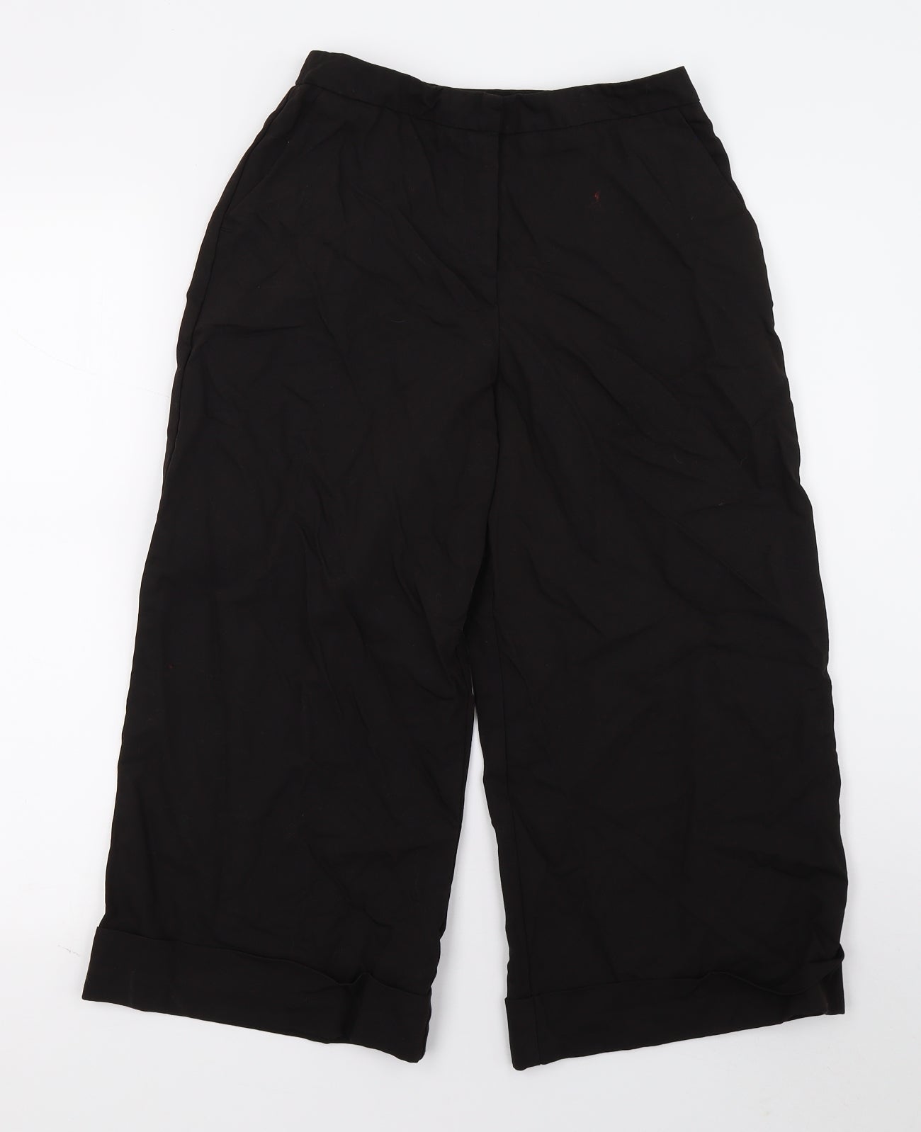 Womens UK Size 6 ASOS Regular Fit Cropped Black Trousers