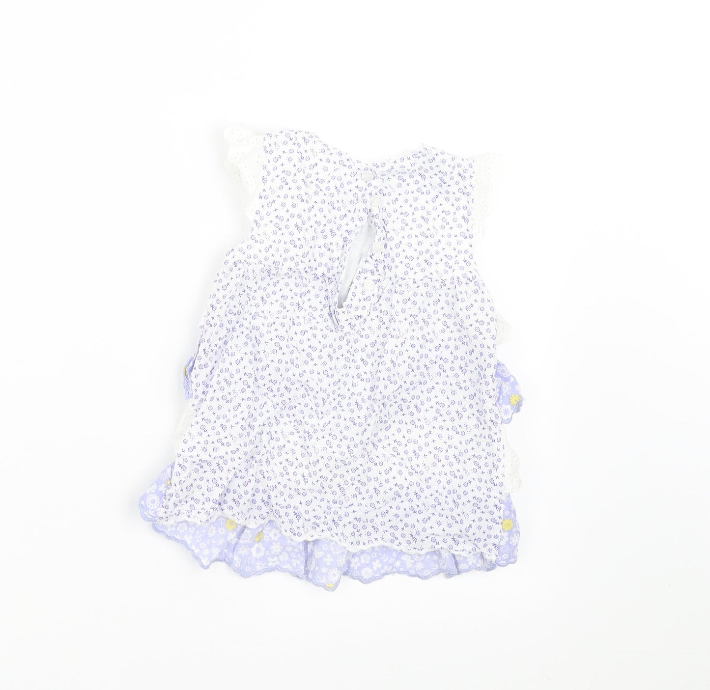 Mothercare Girls Blue Floral  A-Line  Size 12-18 Months