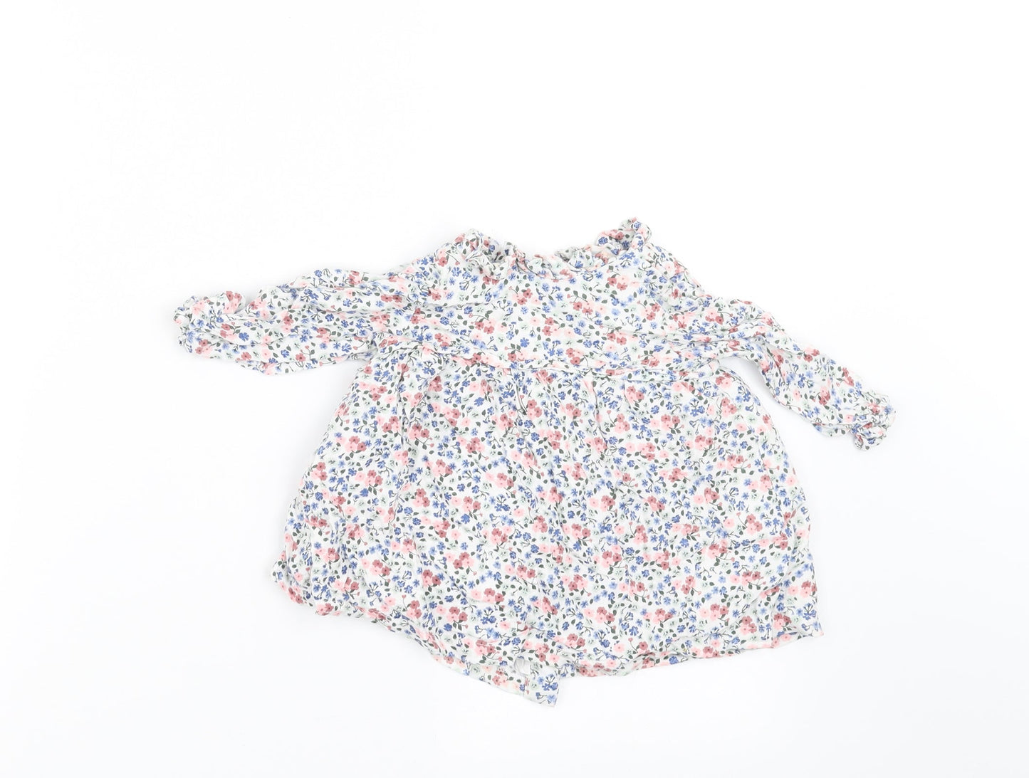 Charanga Girls White Floral  A-Line  Size 9-12 Months
