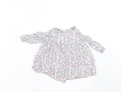 Charanga Girls White Floral  A-Line  Size 9-12 Months