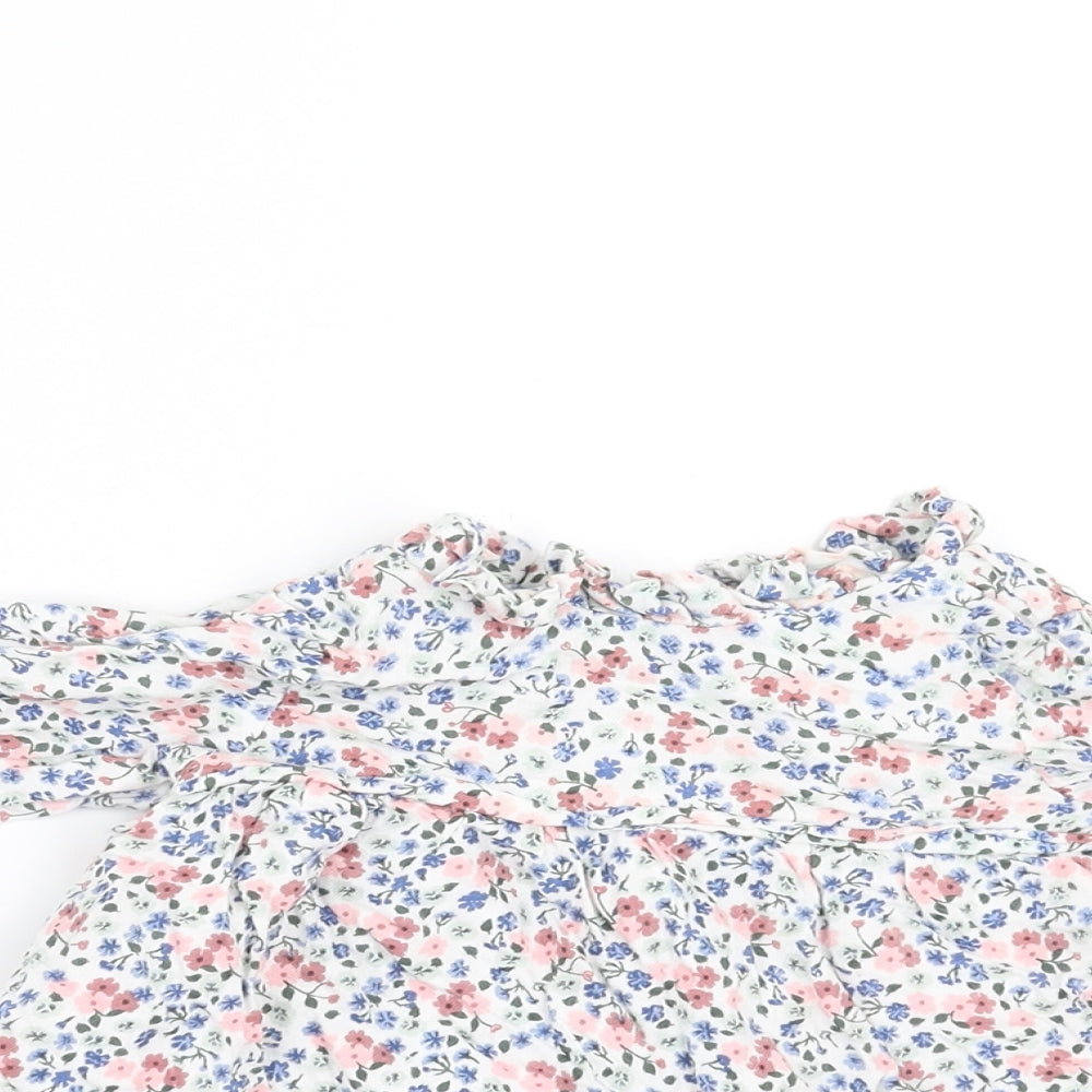 Charanga Girls White Floral  A-Line  Size 9-12 Months