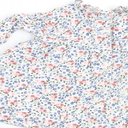 Charanga Girls White Floral  A-Line  Size 9-12 Months