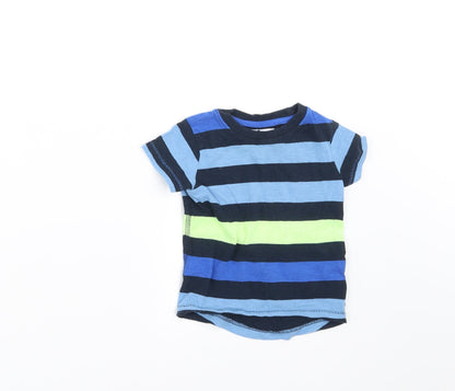 NEXT Baby Blue Striped  Basic T-Shirt Size 6-9 Months
