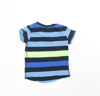 NEXT Baby Blue Striped  Basic T-Shirt Size 6-9 Months