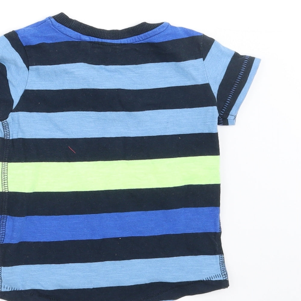 NEXT Baby Blue Striped  Basic T-Shirt Size 6-9 Months