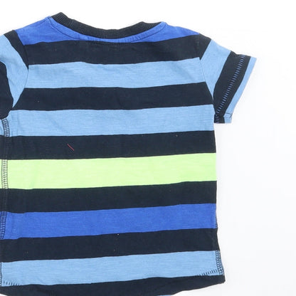 NEXT Baby Blue Striped  Basic T-Shirt Size 6-9 Months