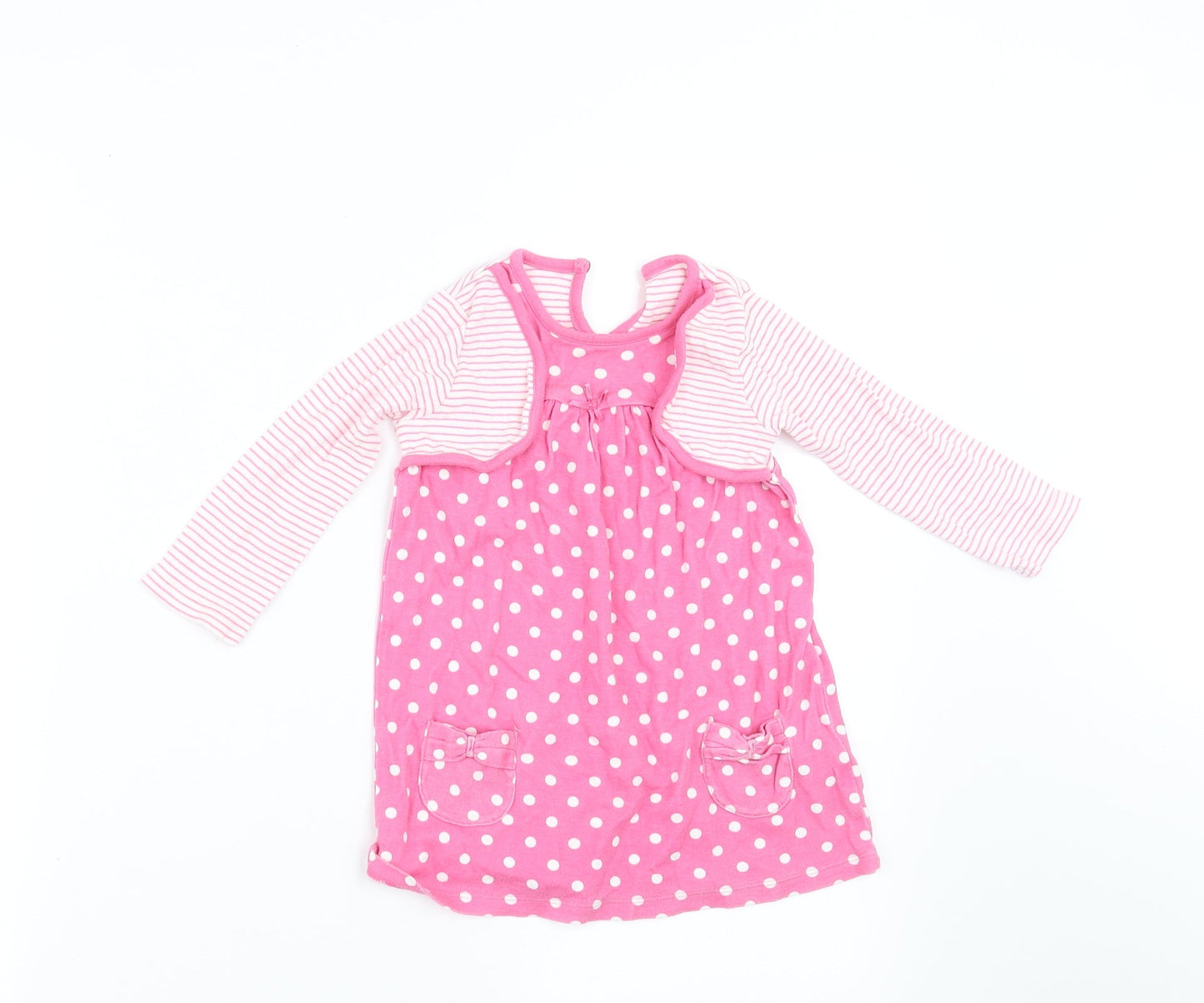 George Girls Pink Polka Dot  A-Line  Size 12-18 Months