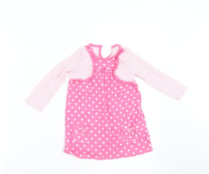 George Girls Pink Polka Dot  A-Line  Size 12-18 Months