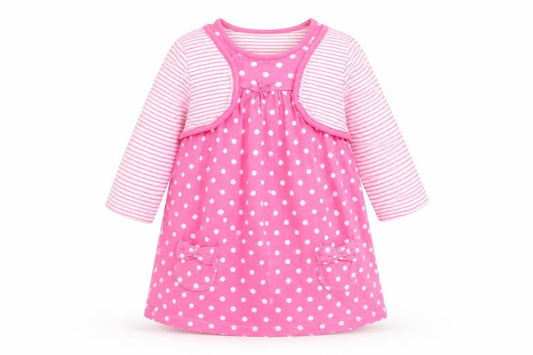 George Girls Pink Polka Dot  A-Line  Size 12-18 Months