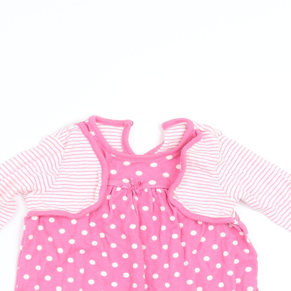 George Girls Pink Polka Dot  A-Line  Size 12-18 Months
