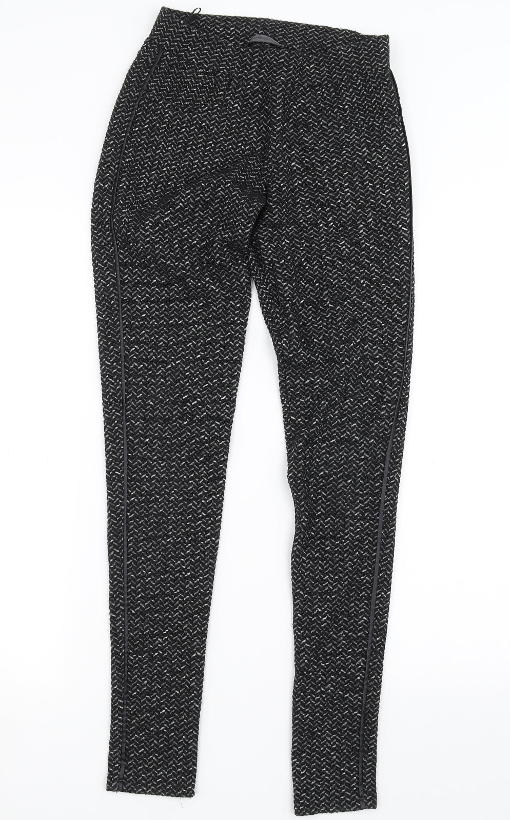 Pologarage Womens Black Herringbone  Trousers  Size 26 in L29 in