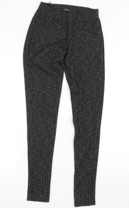 Pologarage Womens Black Herringbone  Trousers  Size 26 in L29 in