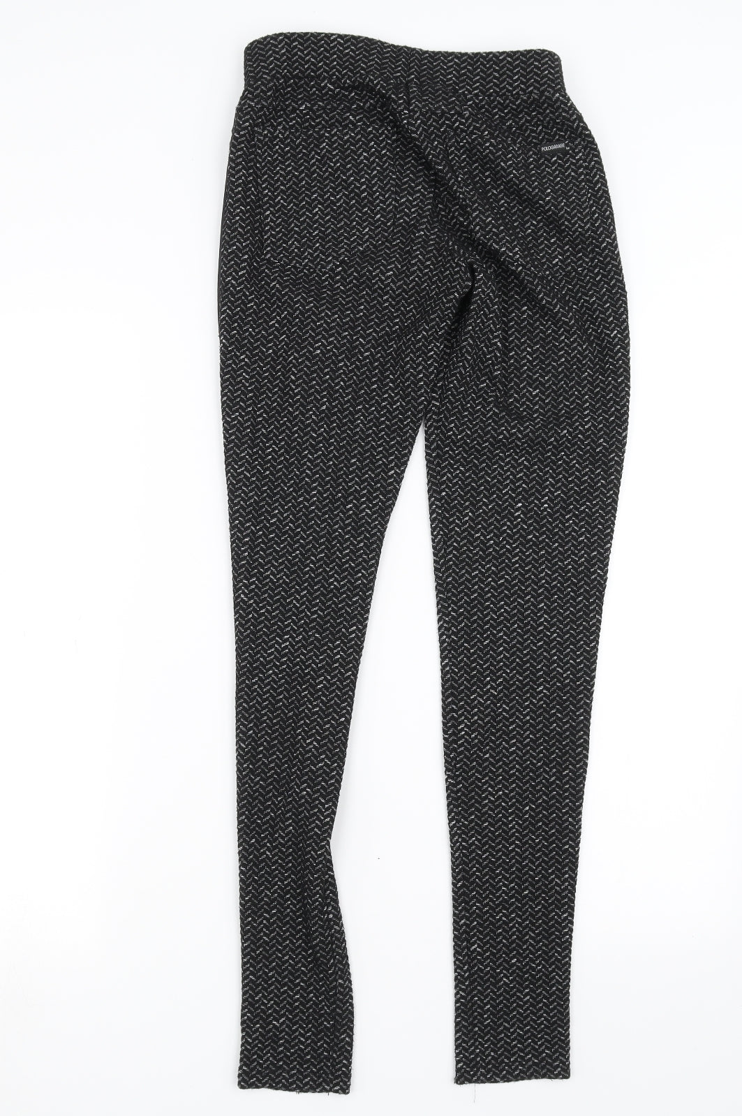 Pologarage Womens Black Herringbone  Trousers  Size 26 in L29 in