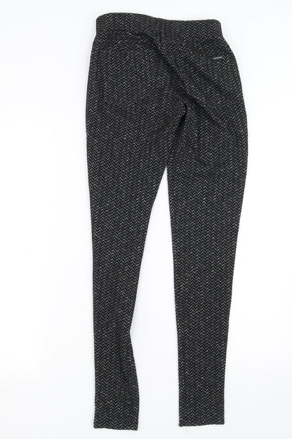 Pologarage Womens Black Herringbone  Trousers  Size 26 in L29 in