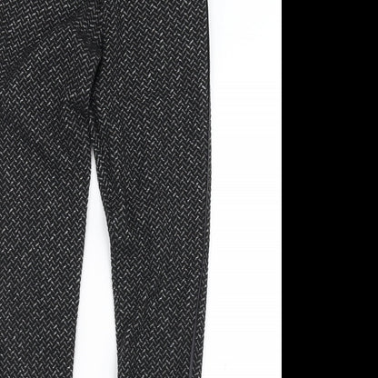 Pologarage Womens Black Herringbone  Trousers  Size 26 in L29 in