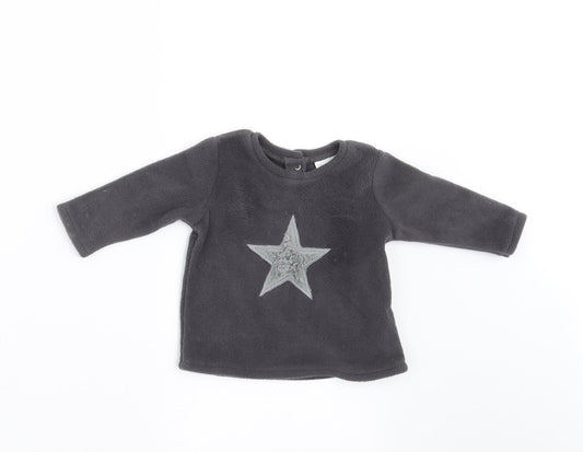 NEXT Baby Grey  Fleece Pullover Jumper Size 0-3 Months