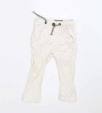 NEXT Boys White   Jogger Trousers Size 6-9 Months