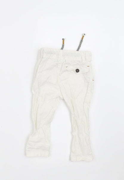 NEXT Boys White   Jogger Trousers Size 6-9 Months