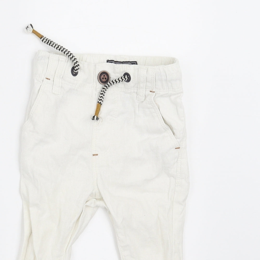 NEXT Boys White   Jogger Trousers Size 6-9 Months