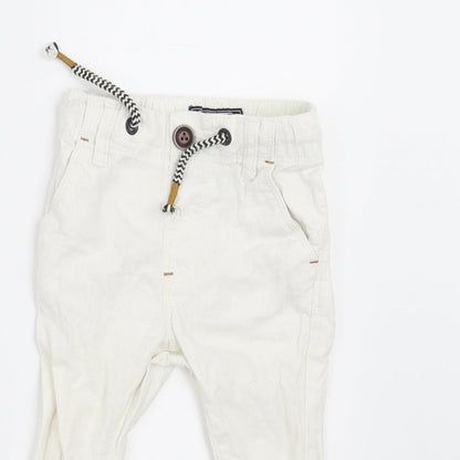 NEXT Boys White   Jogger Trousers Size 6-9 Months