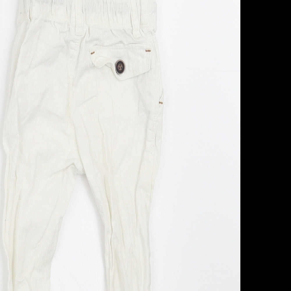 NEXT Boys White   Jogger Trousers Size 6-9 Months