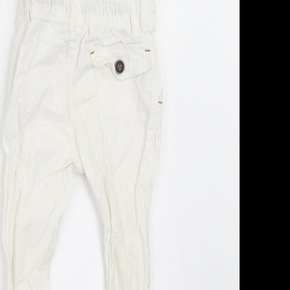 NEXT Boys White   Jogger Trousers Size 6-9 Months