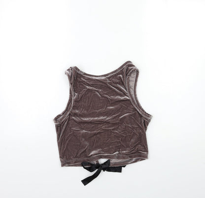 SheIn Womens Grey  Velour Basic Tank Size S