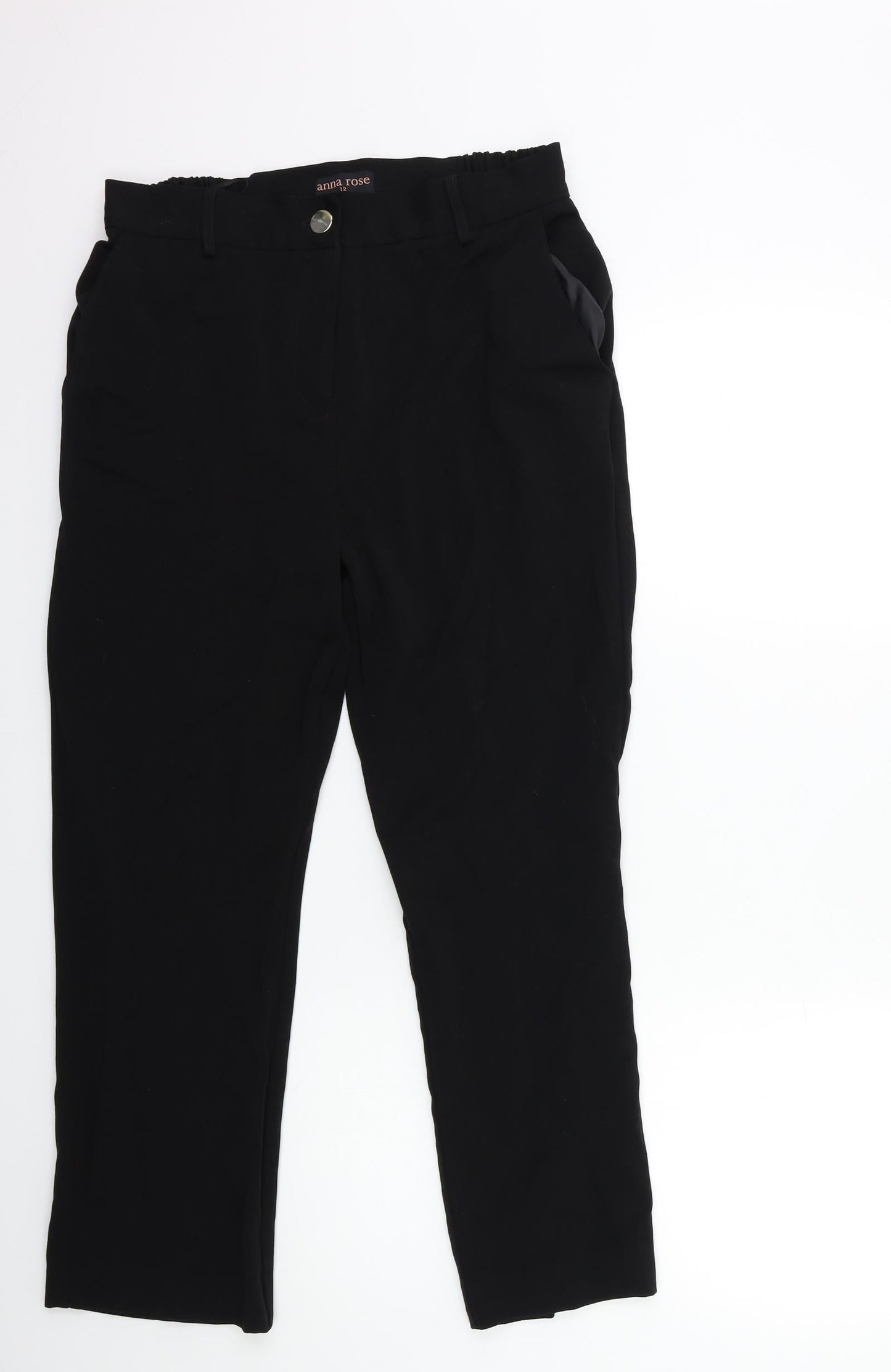 Womens UK Size 12 ANNA ROSE Regular Fit  Black Trousers