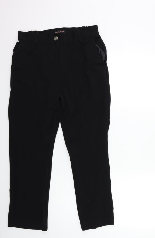 Womens UK Size 12 ANNA ROSE Regular Fit  Black Trousers