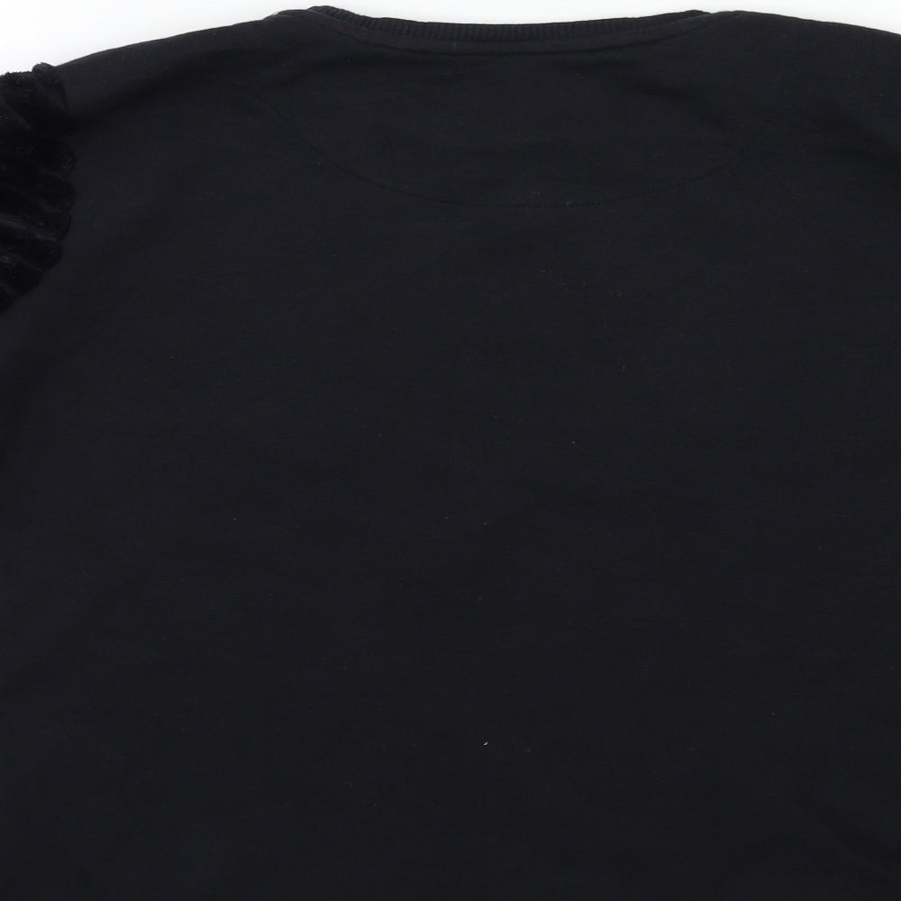 F&F Girls Black   Pullover Sweatshirt Size 13-14 Years